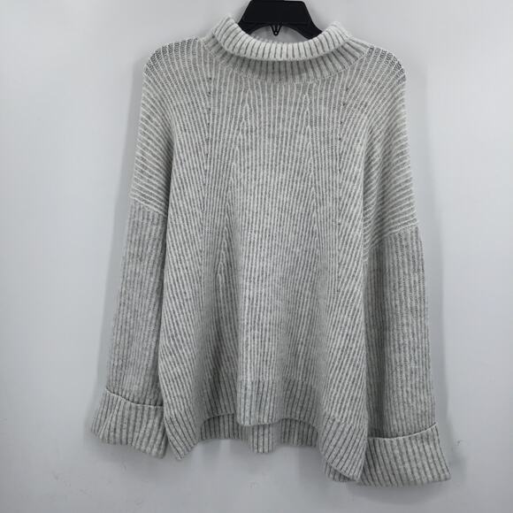 NWT Topshop Knitted Super Soft Funnel Neck Sweater Long Sleeve Gray 8-10 M - Picture 2 of 5
